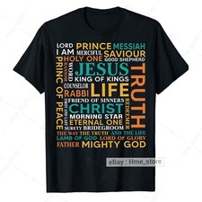 Camiseta Names of Jesus Cristo Messiah Deus Salvador Fé Cristã Religiosa comprar usado  Enviando para Brazil