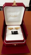 Abotoaduras de barra de bastão intercambiáveis de ouro 18k e ônix preto Cartier, usado comprar usado  Enviando para Brazil