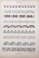 Rara e deslumbrante litografia vintage 1895 de frisos de plantas por Jacques Staufffacher comprar usado  Enviando para Brazil