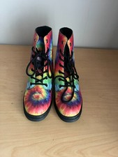 Botas de combate Yes We Vibe tamanho 7.5 EUA vida boêmia couro vegano tingido gravata UE 39 comprar usado  Enviando para Brazil