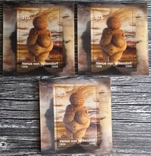 Österreich - 3 x 3D Lentikularmarke Venus von Willendorf - Ges. Nom. € 11,25 na sprzedaż  Wysyłka do Poland