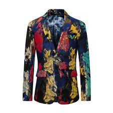 Jaqueta smoking masculina peito único terno social blazer casaco tops coloridos comprar usado  Enviando para Brazil