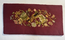 Banco de piano vintage bordado almofada instrumentos musicais flores Borgonha comprar usado  Enviando para Brazil