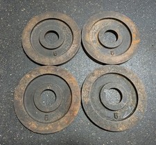 Vintage YORK Olympic Barbell Plate Pesos 5 lb, Dois Pares, 20 # libras no total comprar usado  Enviando para Brazil
