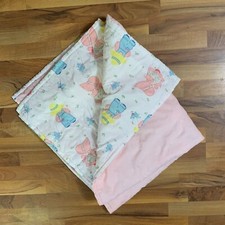 Cobertor de bebê vintage edredom acolchoado à mão berço cama espalhada rosa 56" x 43" comprar usado  Enviando para Brazil