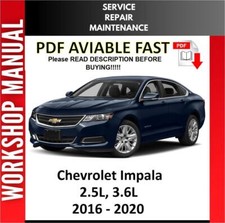 MANUAL DE OFICINA DE REPARO DE SERVIÇO CHEVROLET IMPALA 2016 2017 2018 2019 2020 comprar usado  Enviando para Brazil