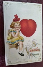 RARO!!! 1912 CARTÃO POSTAL MECÂNICO JOHN WINCH VALENTINE MIVING CUPID GIRL FOFO!! comprar usado  Enviando para Brazil
