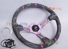 Volante esportivo 350mm MOMO ULTRA roxo raio prato fundo camurça carro de corrida comprar usado  Enviando para Brazil