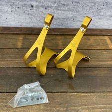 Vintage Cinelli Pedal Toe Clip Set Ouro 2 Parafusos Conjunto NOS Eroica Road Anos 80 Liga comprar usado  Enviando para Brazil