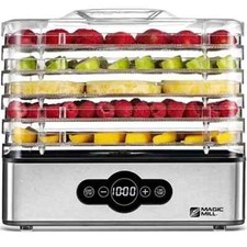 Máquina desidratadora de alimentos Magic Mill 5 bandejas empilháveis de aço inoxidável CAIXA ABERTA comprar usado  Enviando para Brazil