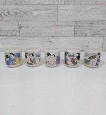Usado, 5 copos de porcelana vintage artísticos saki pintados à mão  comprar usado  Enviando para Brazil