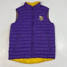 Colete Masculino Minnesota Vikings Futebol Médio Roxo Amarelo Zíper Completo NFL comprar usado  Enviando para Brazil