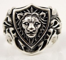 KING LEO LION KNIGHT 925 ANEL MASCULINO PRATA ESTERLINA NOVO MOTOCICLISTA GÓTICO ROCKER PUNK comprar usado  Enviando para Brazil