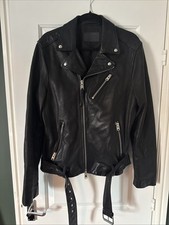 Allsaints leather biker for sale  BOLTON