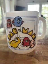 Usado, Caneca de café vintage anos 80 Pac-Man Glasbake vidro leitoso xícara de videogame branca comprar usado  Enviando para Brazil