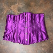 Espartilho Underbust levemente desossado M roxo cetim ajustável renascentista justo comprar usado  Enviando para Brazil