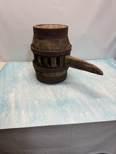 Usado, Cubo de roda de vagão antigo madeira pesada e ferro, furos de raio vintage 12 polegadas de altura 18 libras comprar usado  Enviando para Brazil