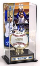 Salvador Perez KC Royals 2015 World Series Champs & MVP estojo de luva de ouro com imagem comprar usado  Enviando para Brazil