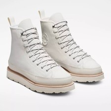 BOTA CONVERSE COURO HI TOP FORRADA DE LÃ EM MARFIM NOVA SEM ETIQUETAS MASCULINA 8.5 FEMININA 10 comprar usado  Enviando para Brazil