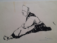 Dessin portrait bretonne d'occasion  Locminé