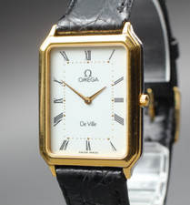 [Perto de ESTADO PERFEITO] Vintage Omega De Ville 26mm Quartzo Branco Mostrador Romano Tanque Dourado Masculino comprar usado  Enviando para Brazil