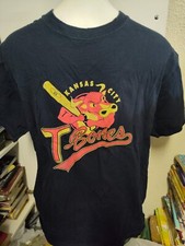 CAMISETA DE BEISEBOL VINTAGE KANSAS CITY T BONE MINOR LEAGUE PRETA GILDAN L BULL, usado comprar usado  Enviando para Brazil