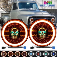 Para 1953-1977 Ford F-100 F-250 F-350 Pickup Par 7" RGB LED Faróis Halo DRL comprar usado  Enviando para Brazil