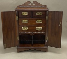 Armário de mesa antigo vitoriano de mogno e latão com alça 2 portas C1880 comprar usado  Enviando para Brazil