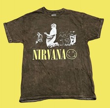 Camisa Nirvana Masculina Grande Preta Live At Reading 1992 Banda de Concerto Smiley Grunge comprar usado  Enviando para Brazil