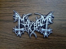 MAYHEM, ADESIVO BORDADO DE FERRO SOBRE BRANCO comprar usado  Enviando para Brazil