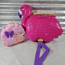 Mini bonecas de brinquedo Polly Pocket grandes compactas flamingo e poodle rosa (X), usado comprar usado  Enviando para Brazil