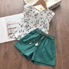 Children Kids Girl Clothes Sets Fashion Flower Bow Baby Girls Shirt Shorts Suit, usado comprar usado Children Kids Girl Clothes Sets Fashion Flower Bow Baby Girls Shirt Shorts Suit, usado comprar usado  Enviando para Brazil