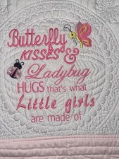 Colcha bordada para bebê menina, colcha rosa e branca para bebê, cobertor para bebê, comprar usado  Enviando para Brazil