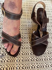 Sandalette dunkelbraunen leder gebraucht kaufen  Mosbach