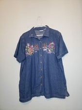 Antigo Bobbie Brooks Feminino 18W 20W Cambraia Top Urso Jardim Bordado Cottagecore comprar usado  Enviando para Brazil