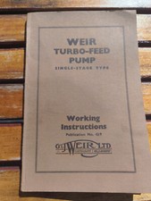 Weir Turbo-Feed Pump Single-Stage Type Working Instructions, usado comprar usado  Enviando para Brazil