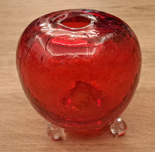 Crackle glass red for sale  WOLVERHAMPTON