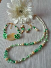 Schmuckset grün beige gebraucht kaufen  Hennigsdorf