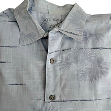 Camisa Tommy Bahama azul palma havaiana G/S botão para baixo GRANDE NOVA SEM ETIQUETAS comprar usado  Enviando para Brazil