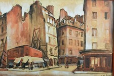 Pintura Vista Antiga La Rue St Jacques 5e Paris Art Deco CESAR Bronze Vlaminck comprar usado  Enviando para Brazil