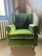 Green velvet armchair for sale  EDENBRIDGE