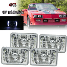4PCS 4X6" polegadas Cromado Led Branco De Cristal semi-selado Faróis Lanternas de Cabeça Quadrada, usado comprar usado  Enviando para Brazil