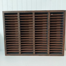 Suporte de fita cassete de madeira vintage 68 compartimentos prateleira de armazenamento rack suporte de parede 21"×16"  comprar usado  Enviando para Brazil