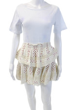 Mini-saia Love Shack extravagante feminina de algodão estampada com babado renda branca tamanho G comprar usado  Enviando para Brazil