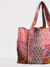 Bolsa de ombro feminina acolchoada Indian Peach Patchwork praia 100% algodão AU comprar usado  Enviando para Brazil