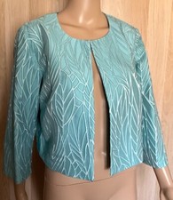 Jacquard fabric jacket MARINA RINALDI Woman, turquoise, IT 44 US 8 DE 38 GB 12, usado comprar usado  Enviando para Brazil
