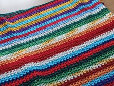Strickdecke bunt regenbogen gebraucht kaufen  Bickenbach