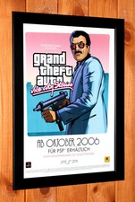 Usado, Grand Theft Auto Vice City Stories GTA PS2 raro pequeno pôster página de anúncio antiga emoldurada  comprar usado  Enviando para Brazil