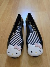 Usado, Sapato Feminino Melissa Hello Kitty Flats Preto Patente Sanrio Space Love Tamanho 8.0 comprar usado  Enviando para Brazil