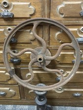 FLYWHEEL 17" + catraca BLACKSMITH FORGE vintage ferro fundido steampunk base de mesa comprar usado  Enviando para Brazil